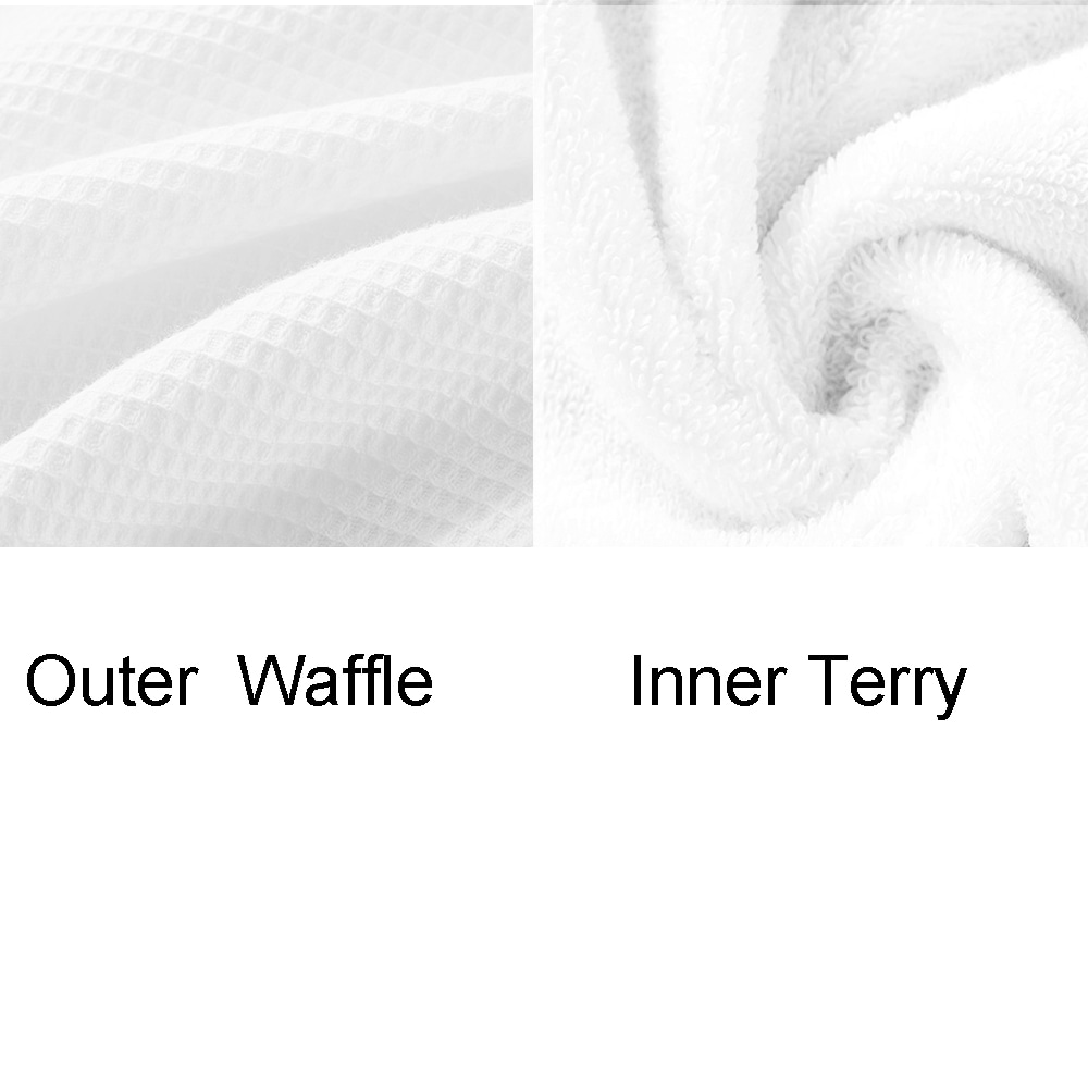 Outer Cotton Waffle, Inner Cotton Terry Double Sided Waffle & Terry Kimono Collar Bathrobe