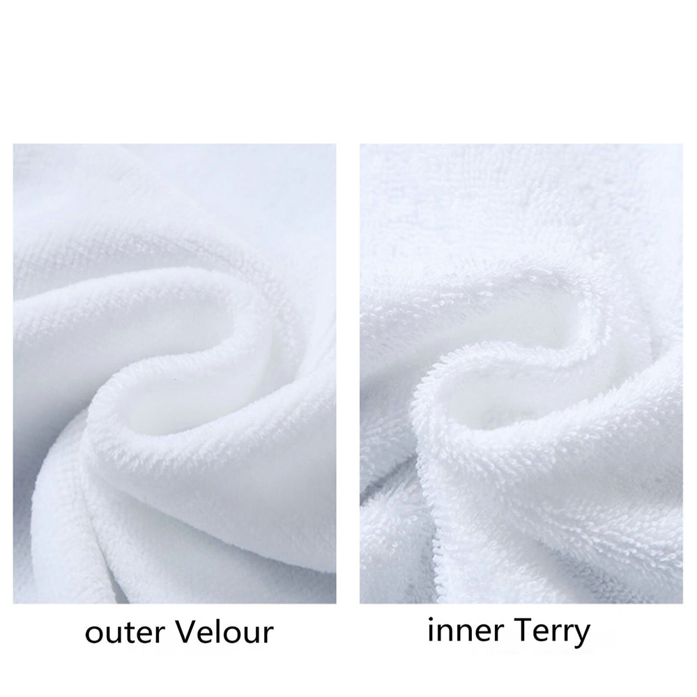 Pure Cotton, Outer Velour & Inner Terry Kimono Collar Velour Bathrobe