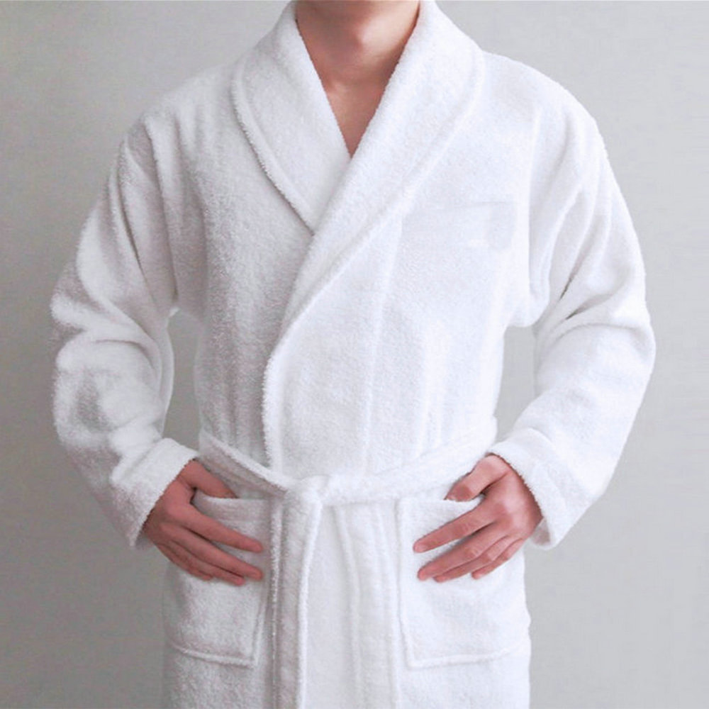 Pure Cotton, Outer & Inner Terry Shawl Collar Terry Bathrobe