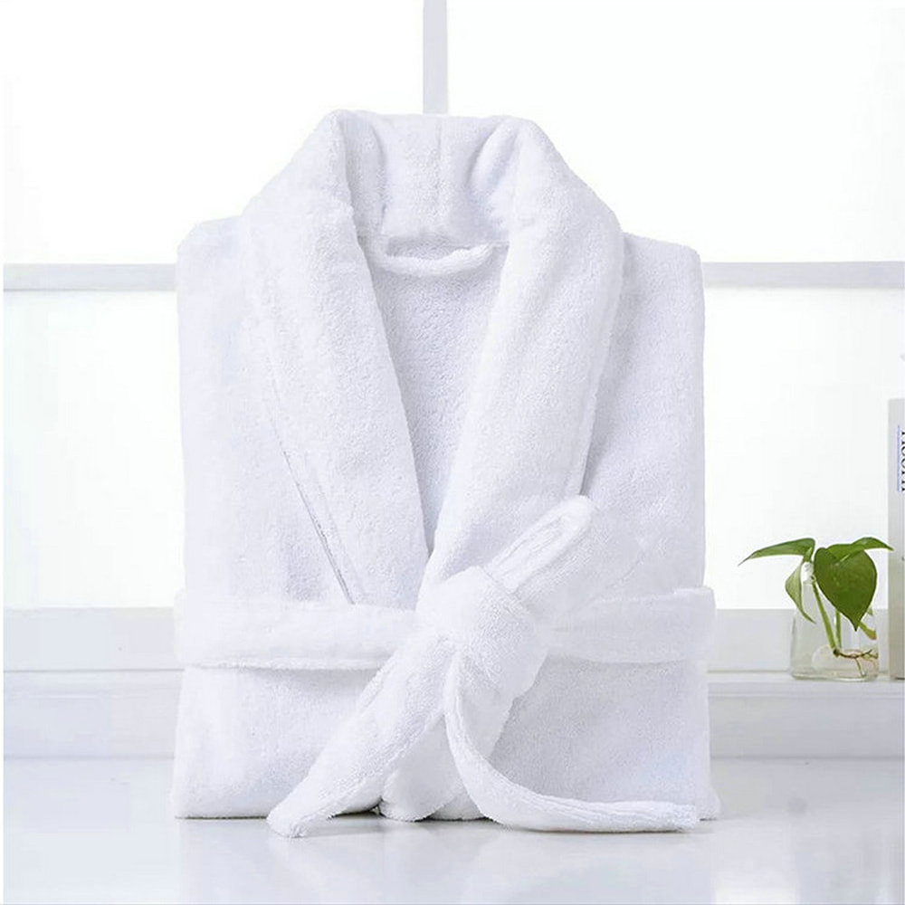 Pure Cotton, Outer & Inner Terry Shawl Collar Terry Bathrobe