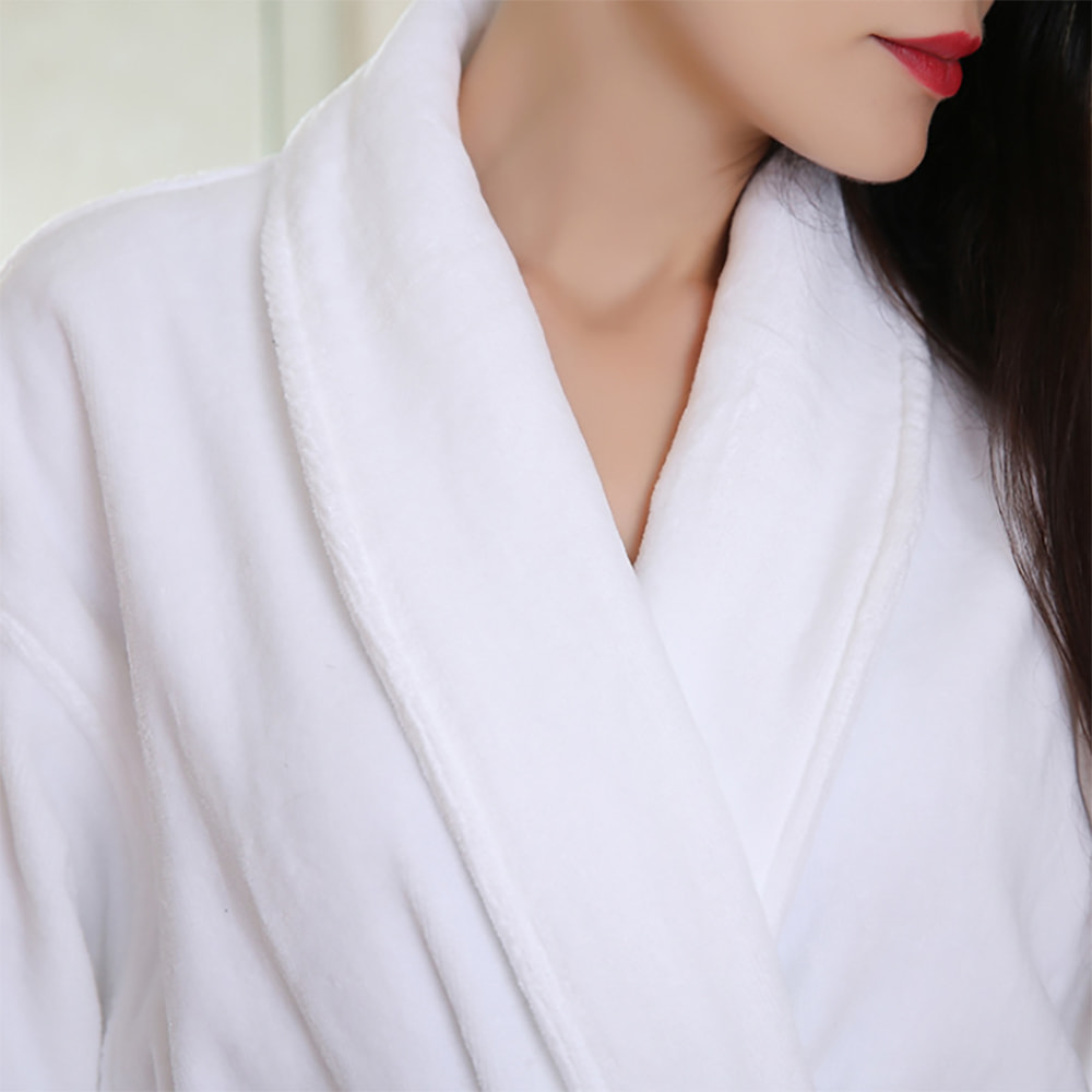 Pure Cotton, Outer Velour & Inner Terry Shawl Collar Velour Bathrobe