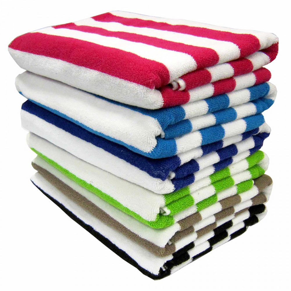 Pure Cotton Striped Pool Towel